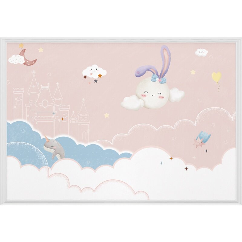 儿童房壁纸女孩房墙布月亮云朵壁布公主房壁画墙面装饰无纺布墙纸,家装主材,定制壁画,淘宝优惠券,粉丝福利购,淘宝优惠卷