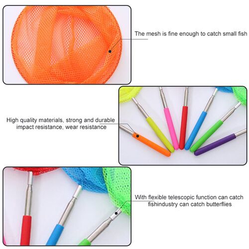 Kids Fishing Net Rainbow Telescopic Butterfly Net,Insect Cat