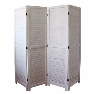 法式乡村实木百叶折叠移动屏风客厅卧室隔出小房间服装店摆件隔断