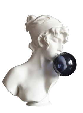 轻奢吹气球女孩雕塑摆件玄关电视柜客厅样板间高级装饰品创意壁龛