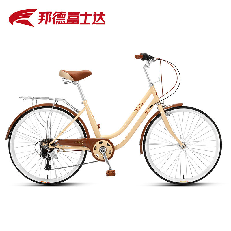 新品富士达自行车女士轻便24寸复古通勤变速买菜车成人初中生代步