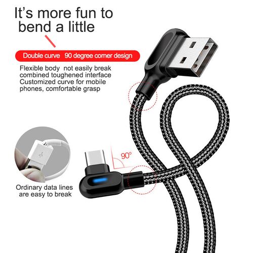 Micro-Usb-Cable Charge Andriod Samsung 90-Degree Data-Cord-C