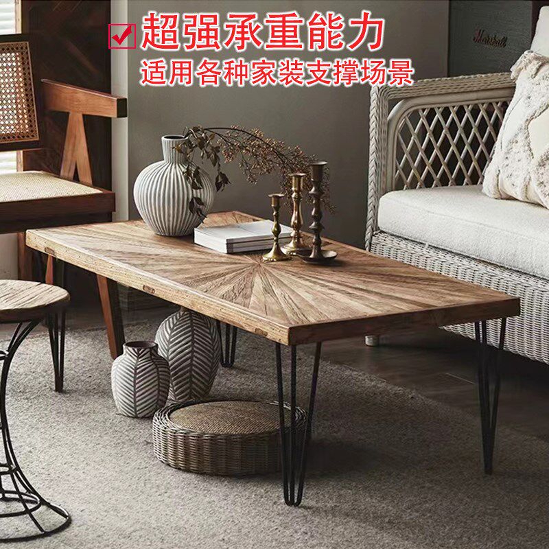 加粗钢铁艺实心桌腿吧台脚餐桌脚椅腿书桌脚办公加高脚桌子腿支架