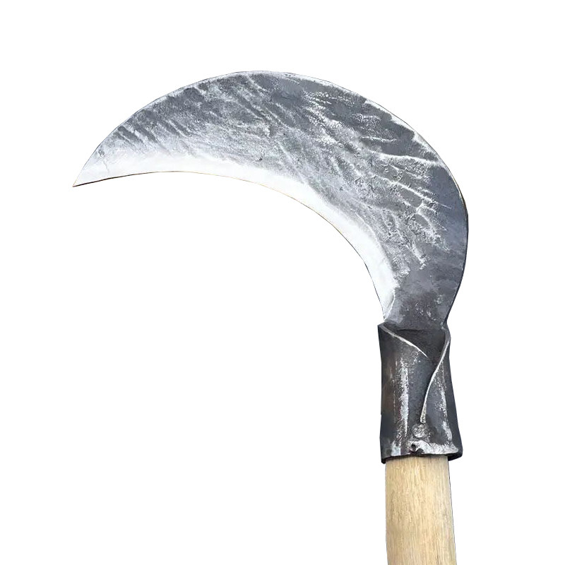 弹簧钢手工锻打加厚砍草镰刀割草刀老式砍割两用弯廉农用砍柴镰