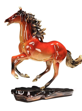 马到成功黄铜马摆件客厅酒柜电视柜装饰品办公室桌面摆设乔迁送礼