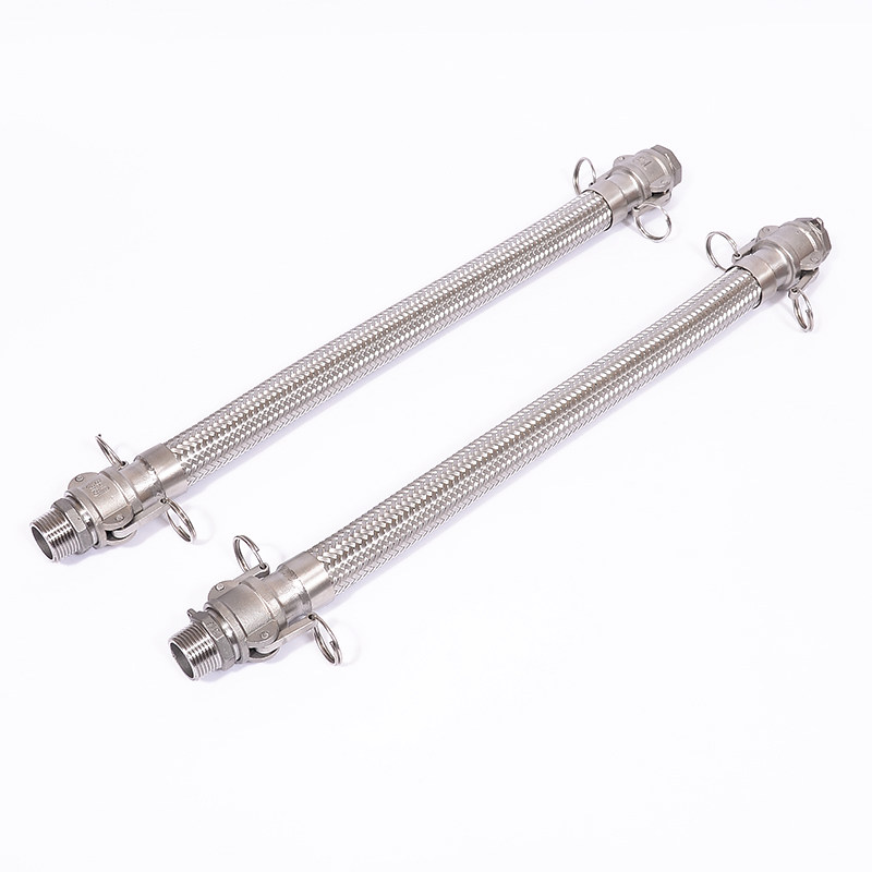 304不锈钢金属软k管快速接头卡扣式钢丝软管皮水管直接头dn25  32