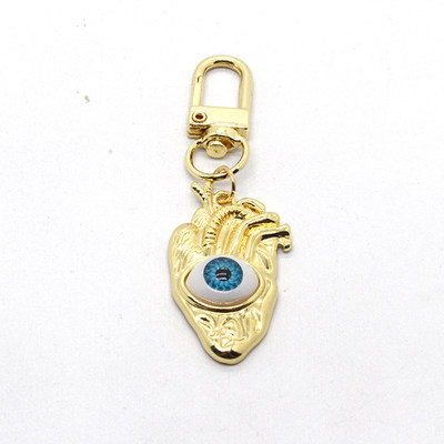 新品1Pcs Heart Evil Eye Couple Keychain For Friend Lovers