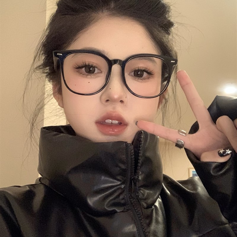 大框韩版眼镜近视女可配度数素颜神器显脸小黑色超轻情侣眼睛框架