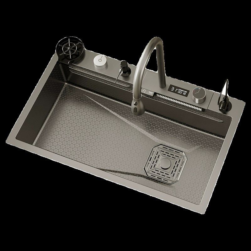 德国tntg304不锈钢加厚4mm蜂窝水槽大单槽数显钢琴按键洗菜洗碗盘