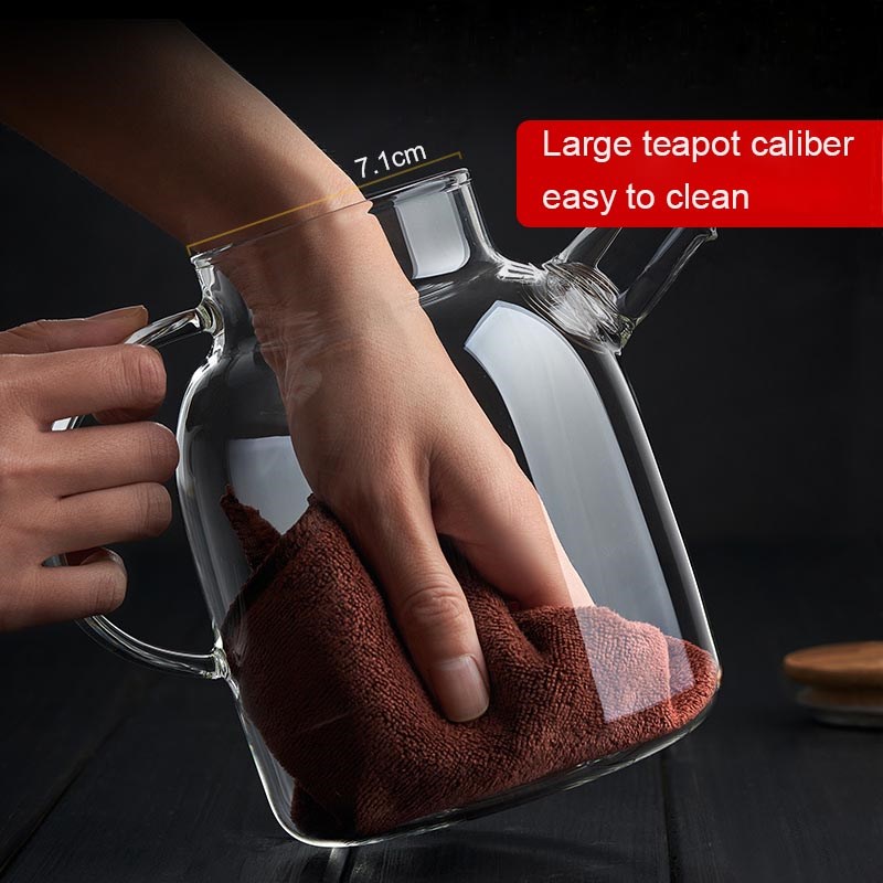 Big Heat-Resistant Glass Teapot  Flower Tea Kettle Large Cle