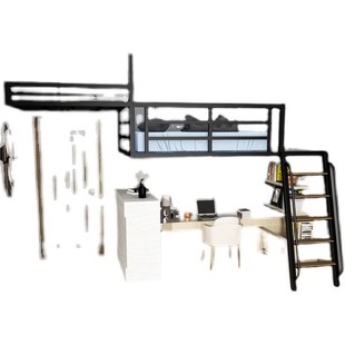 新款铁艺阁楼店铺隔层公寓楼阁床复式二层高架床仓储平台货架吊床