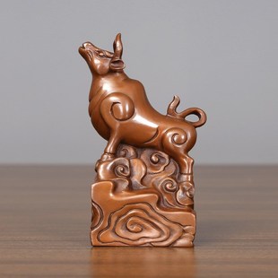 紫铜十二生肖摆件鼠牛虎兔龙蛇马羊猴鸡狗猪生日礼品客厅玄关装 饰