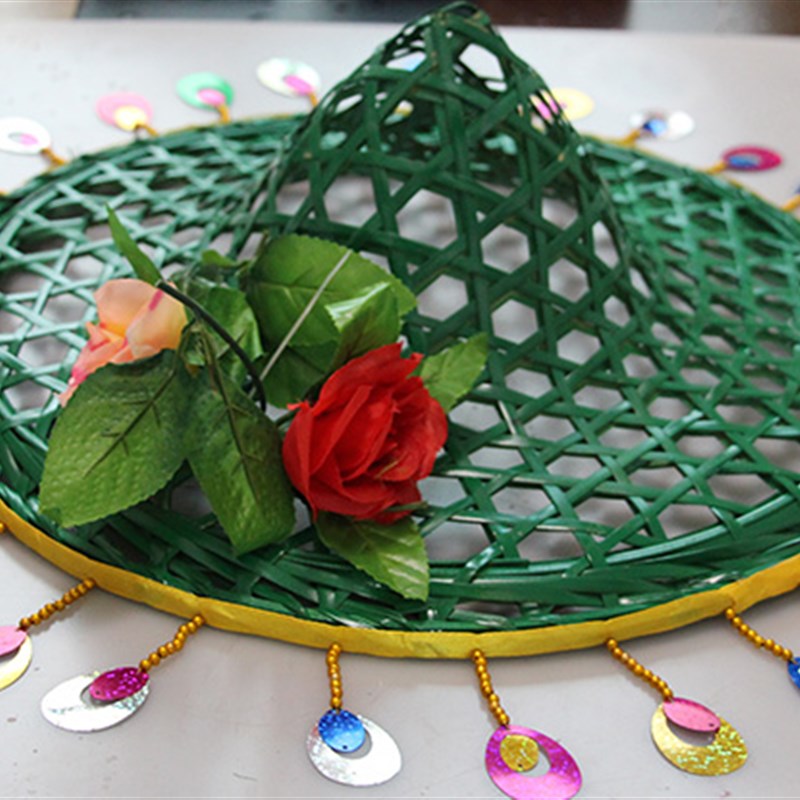 舞蹈斗笠帽子演出道具新款竹编舞蹈斗笠傣族舞民族舞斗笠竹帽舞蹈