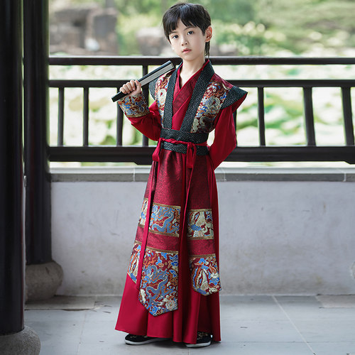汉服男童夏季2025新款儿童古装国学服古风六一唐装演出服少爷武侠
