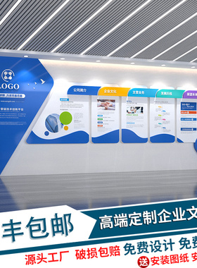 高级感企业文化墙设计制作公司形象墙定制发展历史历程展示墙贴