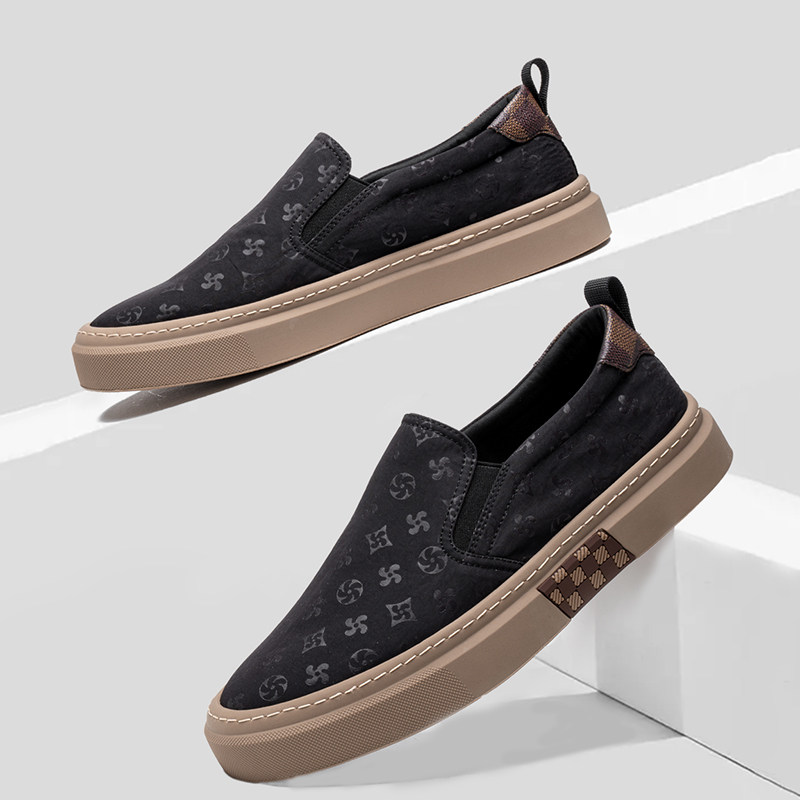 冰丝布鞋男鞋夏季透气薄款一脚蹬休闲板鞋黑色帆布鞋男士豆豆鞋潮,流行男鞋,帆布鞋,淘宝优惠券,粉丝福利购,淘宝优惠卷