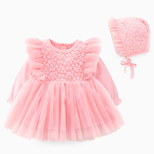 一周岁宴生日礼服女宝宝婴儿公主裙子秋冬衣服女童加绒冬天连衣裙