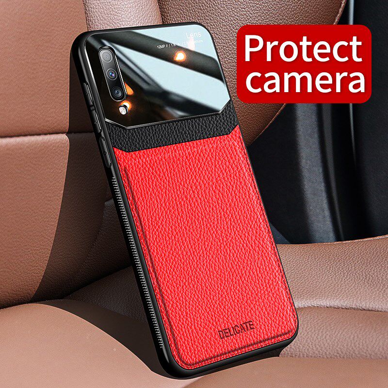 KEYSION Leather Case for Samsung Galaxy A50 A30S A20 A70 A7