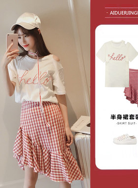 裙装套装夏季哺乳衣服期外出可喂奶连衣裙孕妇夏装夏Y天外穿裙子