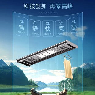 卡瑞琪电动晾衣架阳台遥控自动升降智能烘干晒衣架家用自动隐藏式