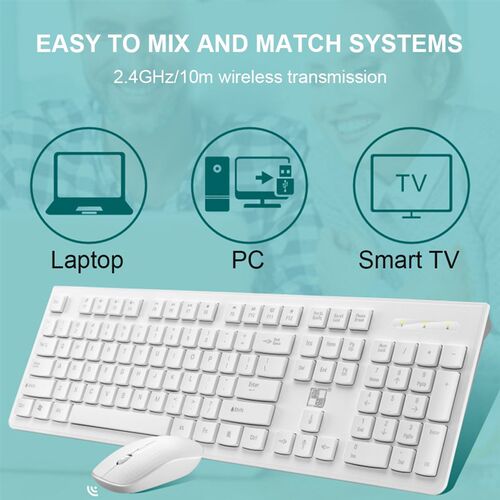 Keyboard Mouse LX710 Wireless Combo 2.4GHz USB Receiver Hou