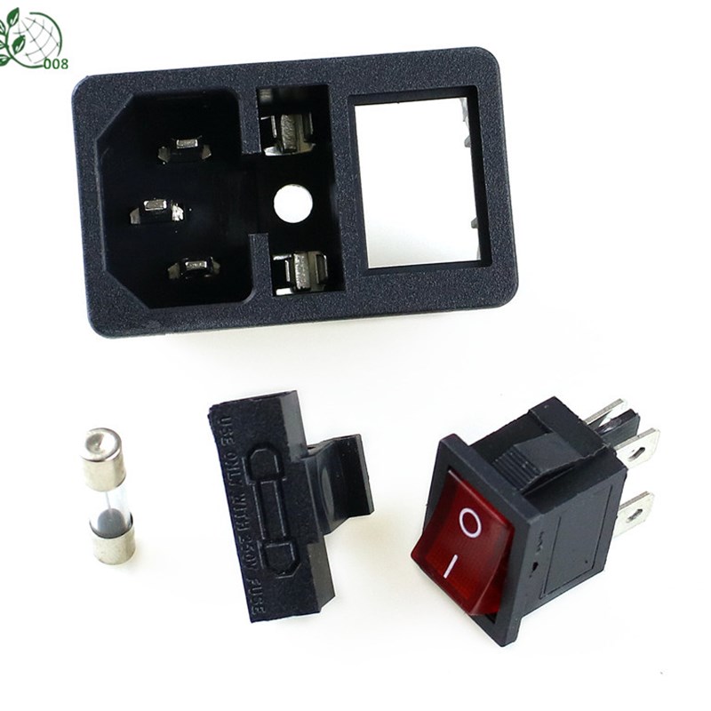 网红1pcs 10A Fuse! Rocker Switch Fused IEC320 C14 Inlet Powe