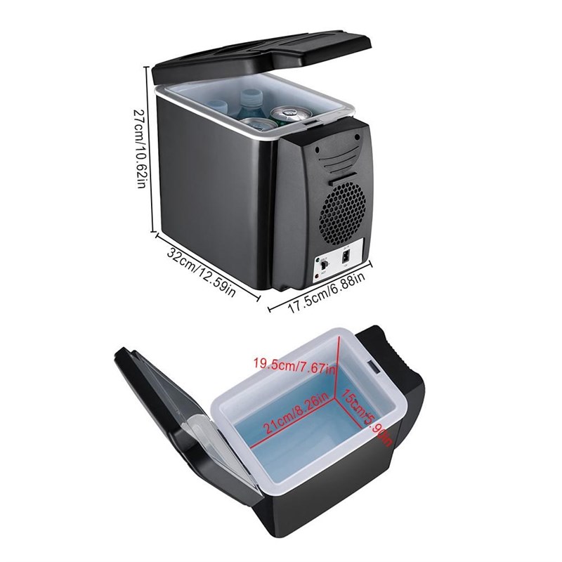 Portable 12V 6 Liter Car Mini Refrigerator Lightweight Dual-