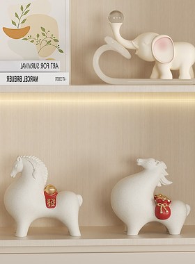 马上有钱摆件客厅玄关酒柜装饰品寓意公司乔迁开业办公室桌面摆设