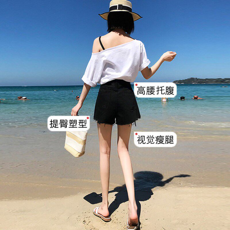 孕妇短裤牛仔女夏季时尚s薄款阔腿裤子外穿托腹打底裤潮妈孕妇夏