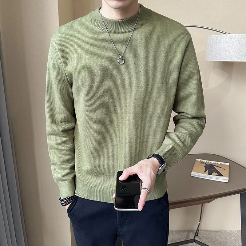 毛衣男士秋冬f季2024新款痞帅高级感半高领打底针织衫保暖长袖上