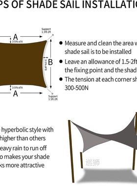 Beige 300D waterproof awning, triangle, rectangle, square aw