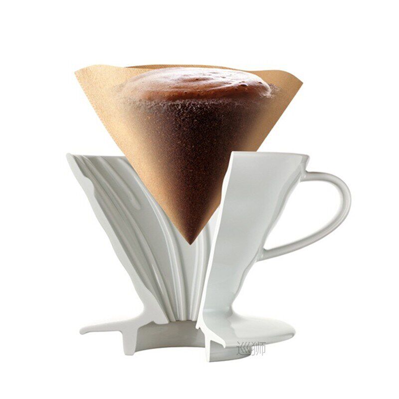 80PCS V Shape Coffee Filter Paper Cone 1-2/2-4Cup For V60 Dr
