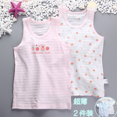 宝宝背心夏季短袖T恤女宝吊带上衣纯棉婴儿童打底衣无袖跨栏背心