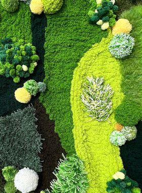 回放手工制作苔藓地毯diy材料包钩针毛线编织卧室床边森林地垫子