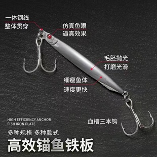 新款快刀铁板路亚饵铅鱼毛坯裸片血槽钩10-6P0克远投细款假饵翘嘴