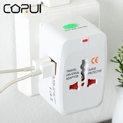 网红CORUI Universal Travel AC Power Charger Plug Adapter 2 U