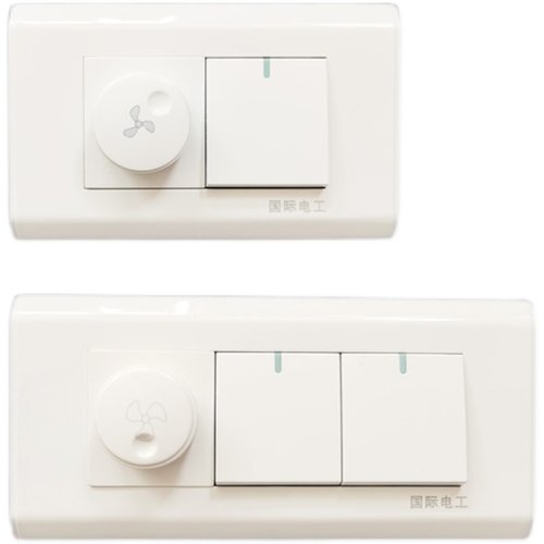 118型开关插座白色调速s器带开关单双控组合二三位开关带风扇调节