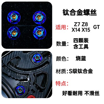 适用于SHOEIZ8钛合金烧蓝Z7 X14 X15 glamster头盔镜片钛合金螺丝