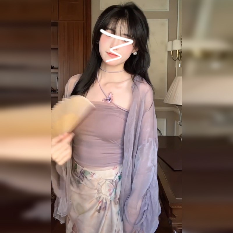 现货新中式禅意国风裹胸吊带连衣裙子女2024新款春夏气质碎花长裙