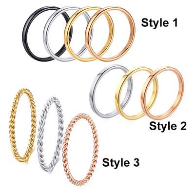 速发tainless Steel Wedding Band for Women Girls Stacking Jew