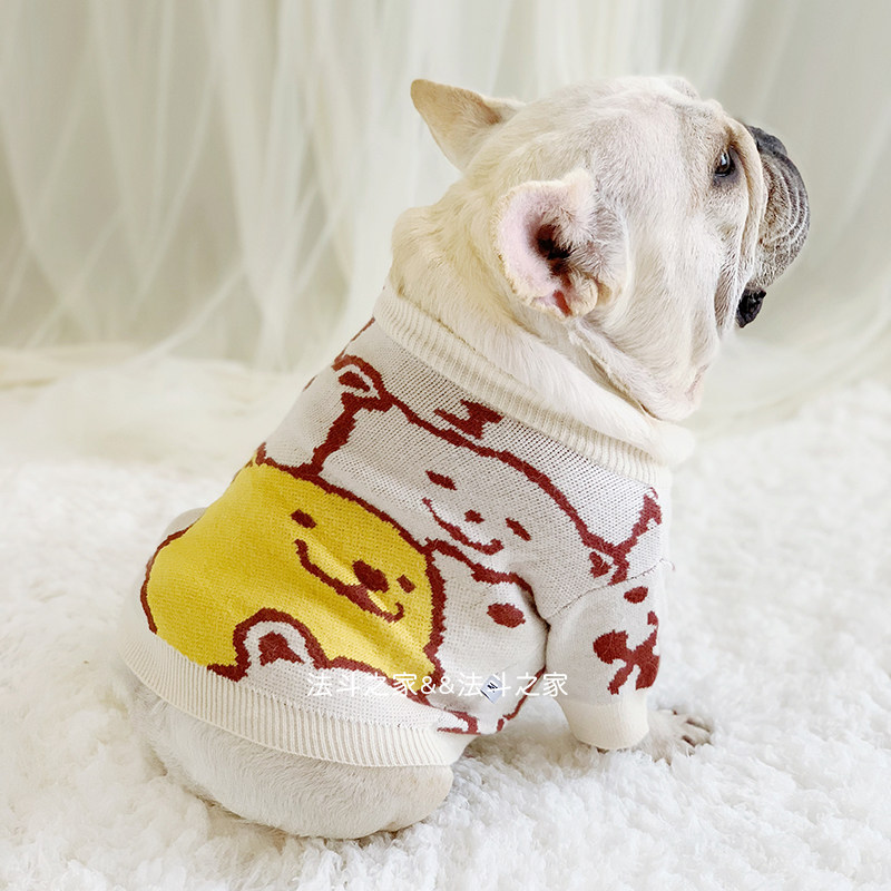法斗毛衣巴哥犬斗牛犬胖狗毛x线衣狗狗衣服春季新款保暖卡通秋季