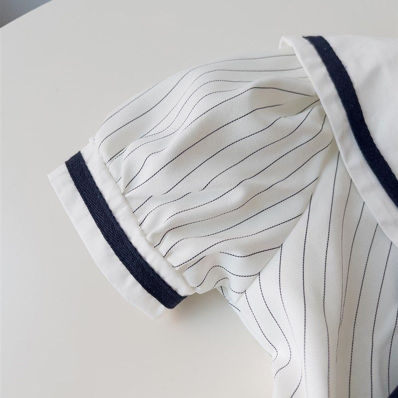 女童夏装短袖公主裙2023学院风洋气条纹连衣裙度假长裙假期裙子,童装/婴儿装/亲子装,连衣裙,淘宝优惠券,粉丝福利购,淘宝优惠卷