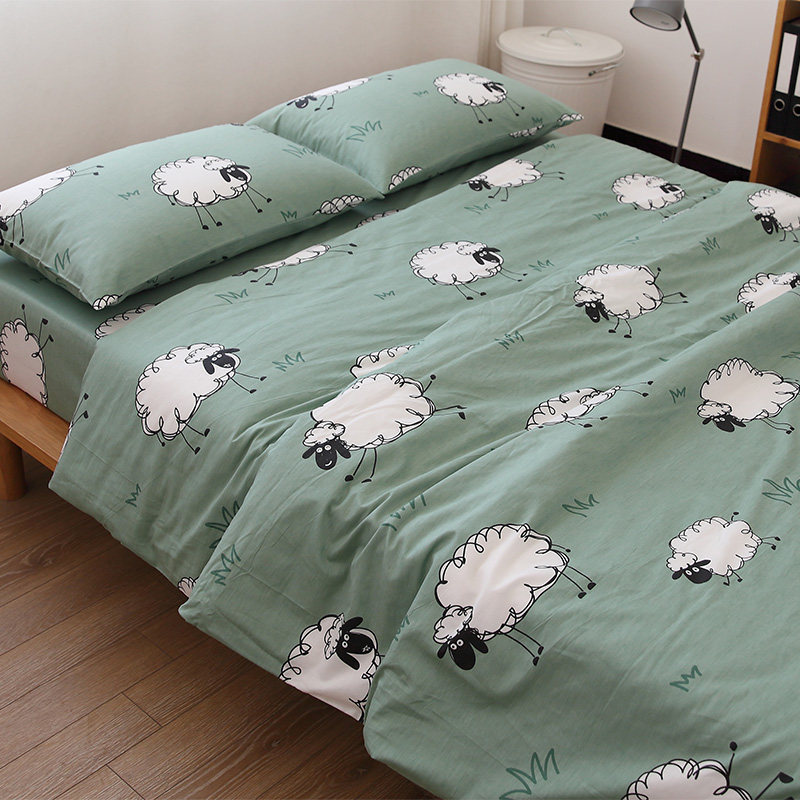 绵羊托斯床单卡通纯棉被套枕套全棉被罩床笠斜纹可爱动漫三四件套
