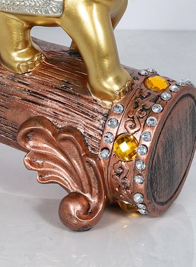 欧式现代三连象三口之家玄关酒柜桌面客厅家居摆件结婚伴手礼礼品