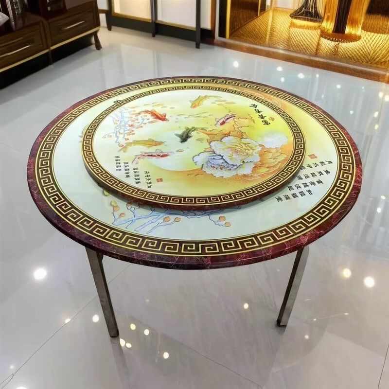 加厚304不锈钢圆桌大小户型折叠桌子家用餐桌带转盘彩图饭桌饭台,住宅家具,不锈钢/PVC餐桌,淘宝优惠券,粉丝福利购,淘宝优惠卷