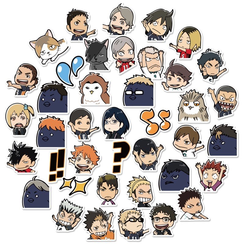 推荐40pcs/Set Haikyuu!! Graffiti ers Volleyball Japanese Ani 电子元器件市场 外设配件 原图主图