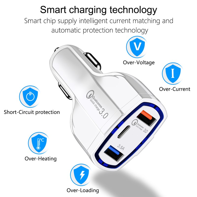 速发推荐30W PD USB C Car Charger Quick Charge 4.0 3.0 QC4.0