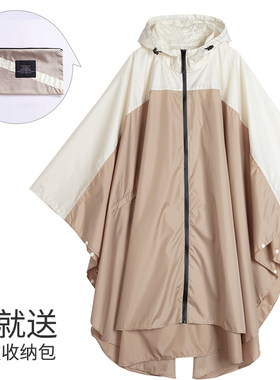 时尚日系成人男女斗篷雨衣大码电动车雨披单人徒步旅行透气防雨服
