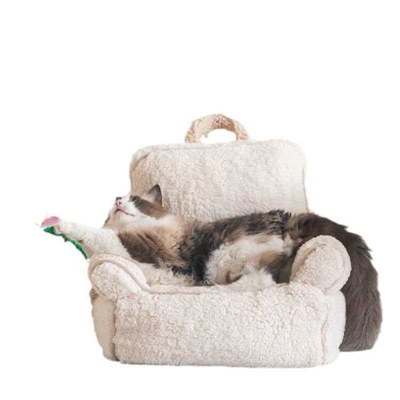 猫沙发可拆洗狗窝小型犬窝猫咪睡觉奶油风毛绒睡垫保暖柔软宠物窝,宠物/宠物食品及用品,猫窝/屋/帐篷/沙发,淘宝优惠券,粉丝福利购,淘宝优惠卷