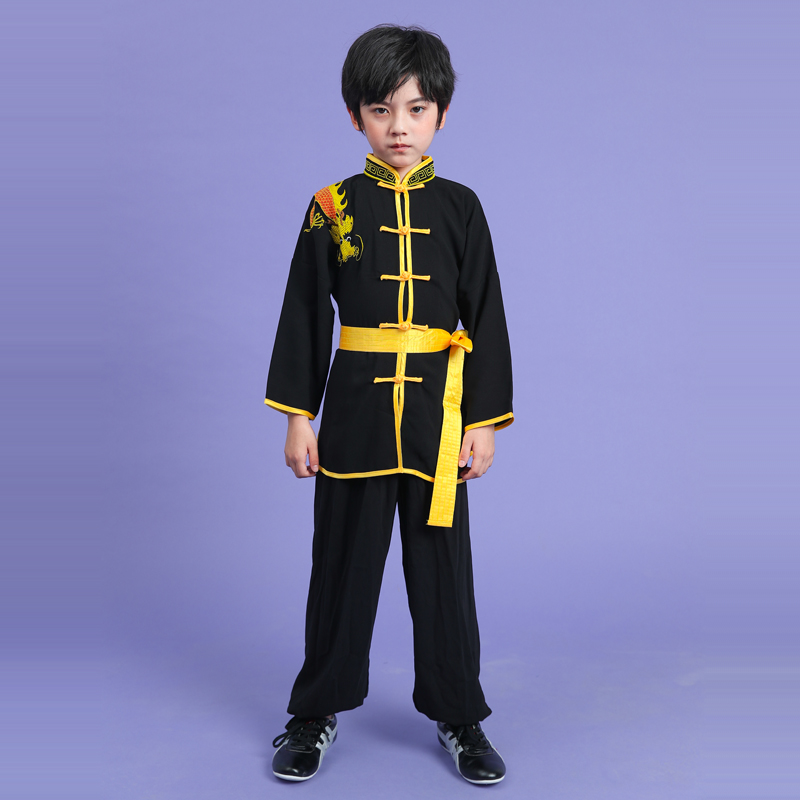 六一儿童武术表演比赛练功太极功夫服装武校男P童女童功夫演出服